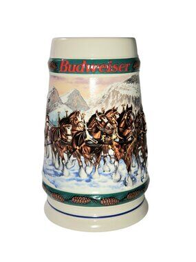 Budweiser 1993 Holiday Stein Anheuser Busch Special Delivery Holiday Clydesdale